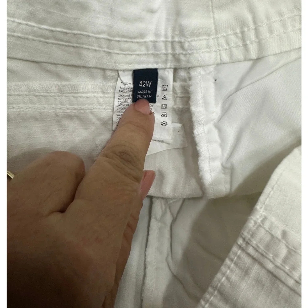 Nautica Cargo Shorts Mens 42 White New Cotton Casual Outdoor Summer Pocketed‎